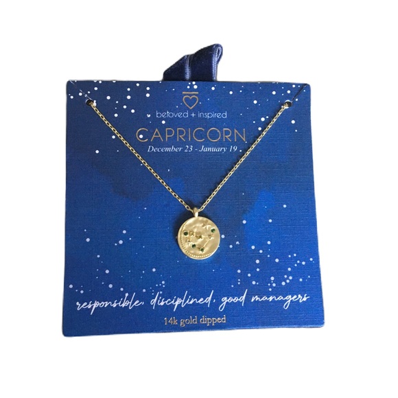 Capricorn 14k Gold Dipped* Zodiac Sign Gift Necklace - Picture 1 of 6